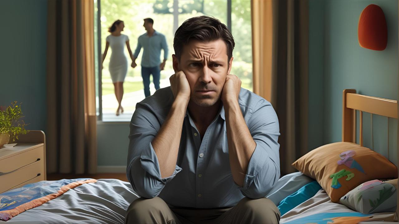 Homem adulto em um ambiente que remete à infância